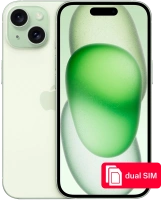 Изображение товара Apple iPhone 15 128 Гб SIM + SIM Зеленый Б/У "Отличный"