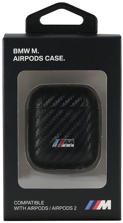 BMW для Airpods M-collection PU carbon effect with metal logo Черный