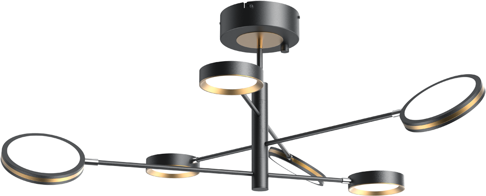 Yeelight C2103 Arowana Chandelier 6head потолочный Черный/Золотой (YLDL030)