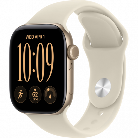 Изображение товара Apple Watch Series 12 GPS 42 мм Light gold aluminum+ремешок Sand Sport Band (S/M)