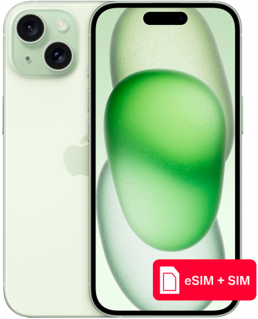 Изображение товара Apple iPhone 15 128Gb eSIM + SIM Зеленый