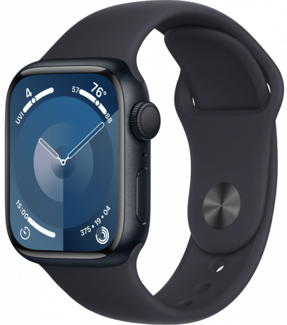Изображение товара Apple Watch Series 9 GPS 45мм корпус из алюминия Темная ночь + ремешок Sport Band Темная ночь