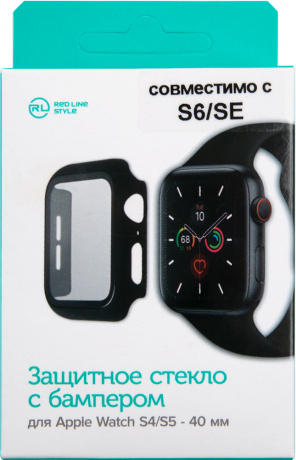 Изображение товара RedLine Apple Watch Series 6, Series 5, Series 4, SE 40 мм c бампером Black