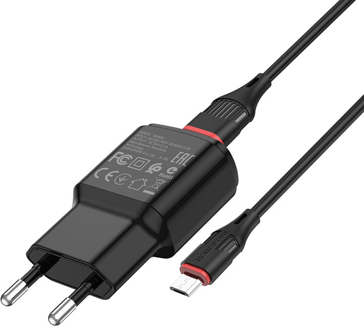 Borofone BA48A Orion 1xUSB2.1А дата-кабель Type-C 1м Black