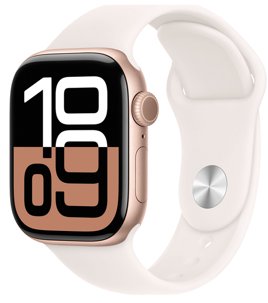 Apple Watch Series 10 GPS 46мм корпус из алюминия Rose gold+ремешок Sport Band light blush (S/M)