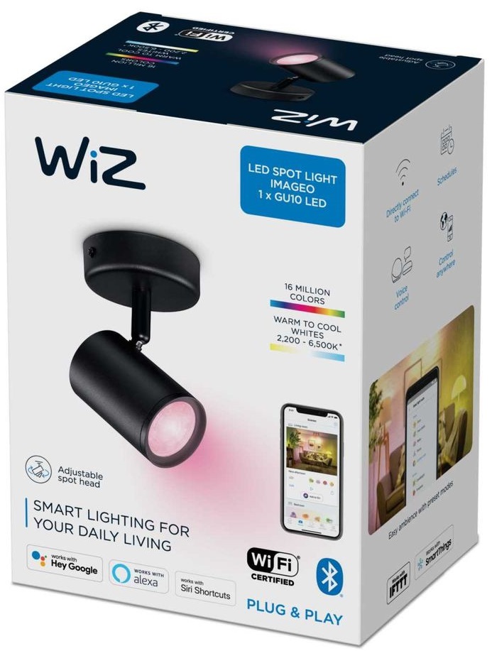 WiZ IMAGEO Spots 1x5W B 22-65K RGB Черный