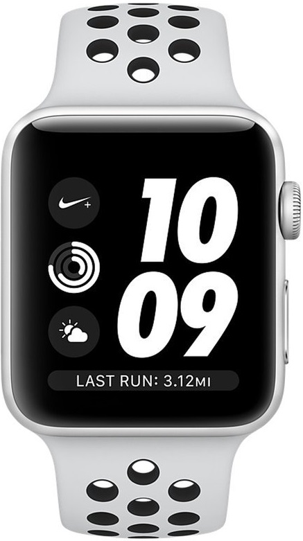 Apple Watch Nike+ Series 3 38 мм серебряный + ремешок Nike платина (MQKX2RU/A)