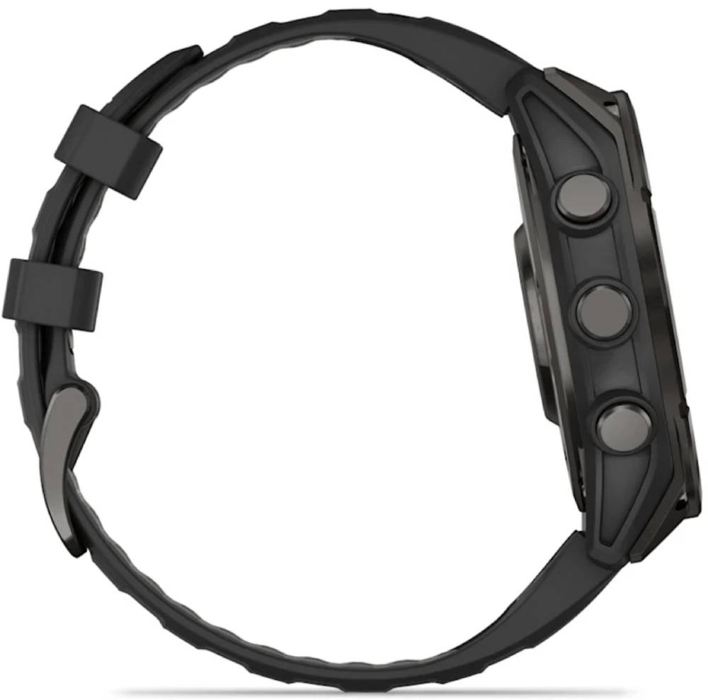 Garmin Fenix 8 AMOLED Sapphire DLC 47мм Черные с силиконовым ремешком