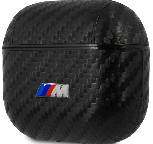 BMW для Airpods 3 M-collection PU carbon effect with metal logo Черный