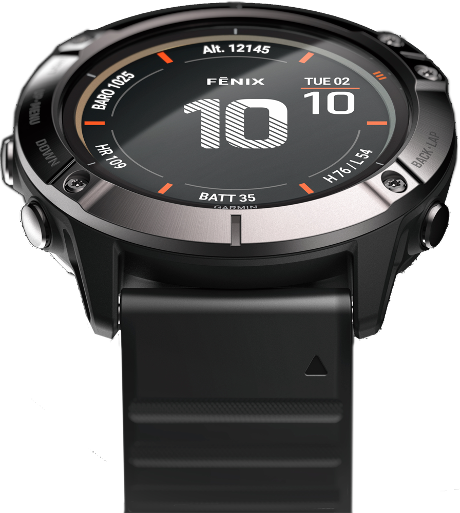 Garmin Fenix 6X Pro Solar титановые серые DLC с черным ремешком