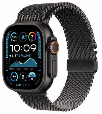 Изображение товара Apple Watch Ultra 2 (2024) Black Titanium +ремешок Titanium Milanese Loop black (M)