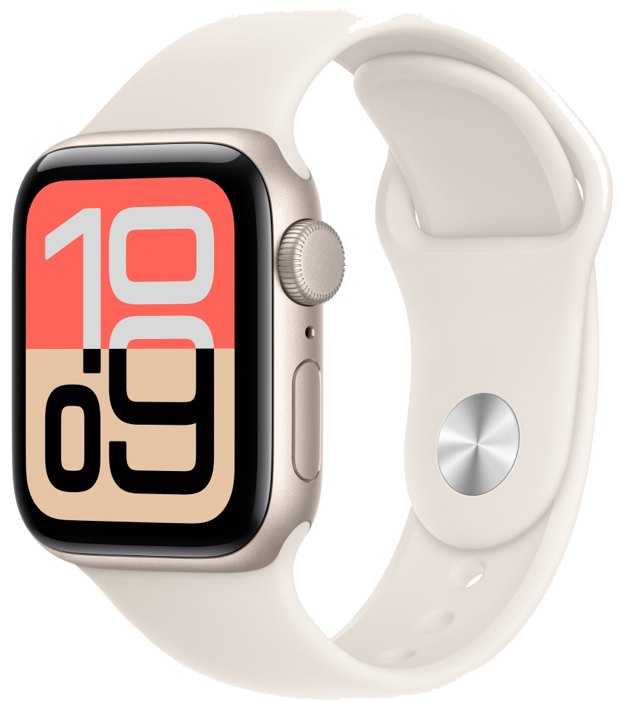 Apple Watch Series SE 3 2025 GPS 44мм Starlight aluminium+ремешок Sport Band starlight (SM)