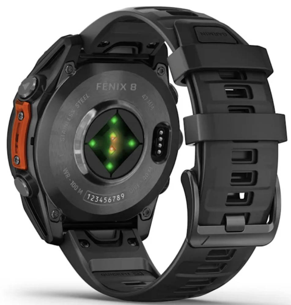 Garmin Fenix 8 AMOLED 47мм Серые с черным ремешком