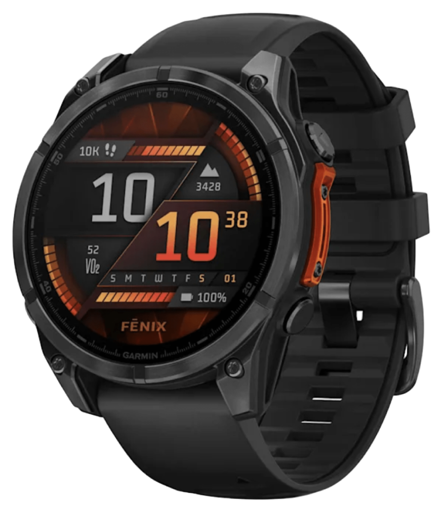 Garmin Fenix 8 AMOLED 47мм Серые с черным ремешком