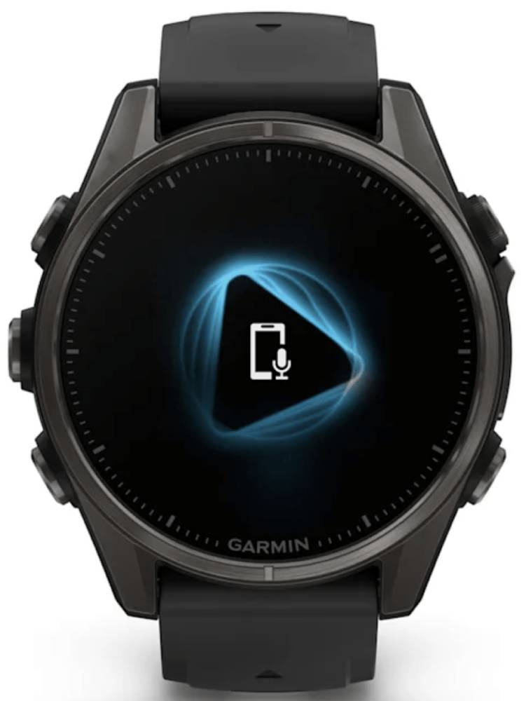 Garmin Fenix 8 AMOLED Sapphire DLC 43мм Черные с силиконовым ремешком