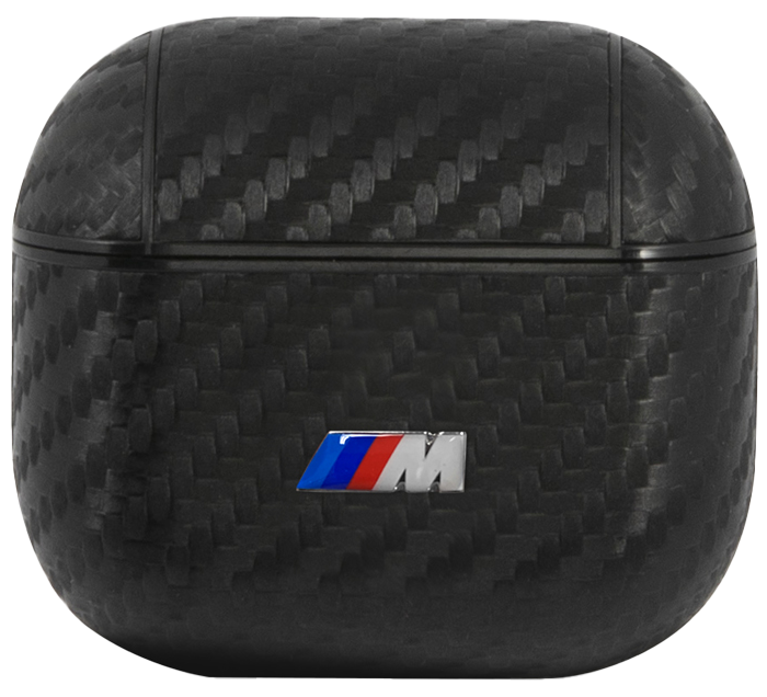 BMW для Airpods 3 M-collection PU carbon effect with metal logo Черный