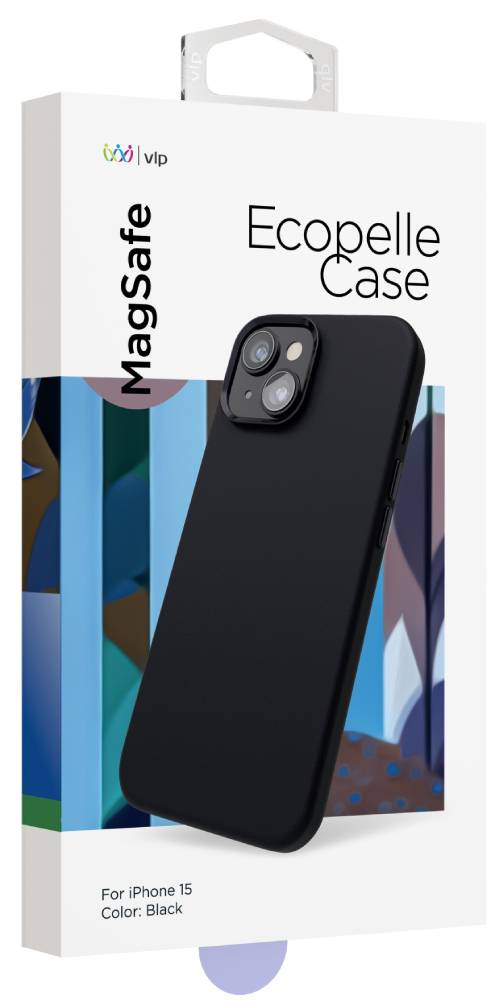 VLP Ecopelle Case с MagSafe для iPhone 15 Черный