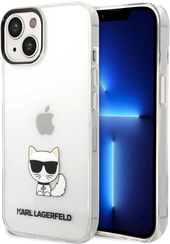 Karl Lagerfeld iPhone 14 Plus Choupette Body Logo and Black Camera Outline Прозрачный KLHCP14MCTTR