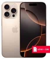 Изображение товара Apple iPhone 16 Pro 128 Гб eSIM + SIM Desert Titanium Б/У "Как новый"