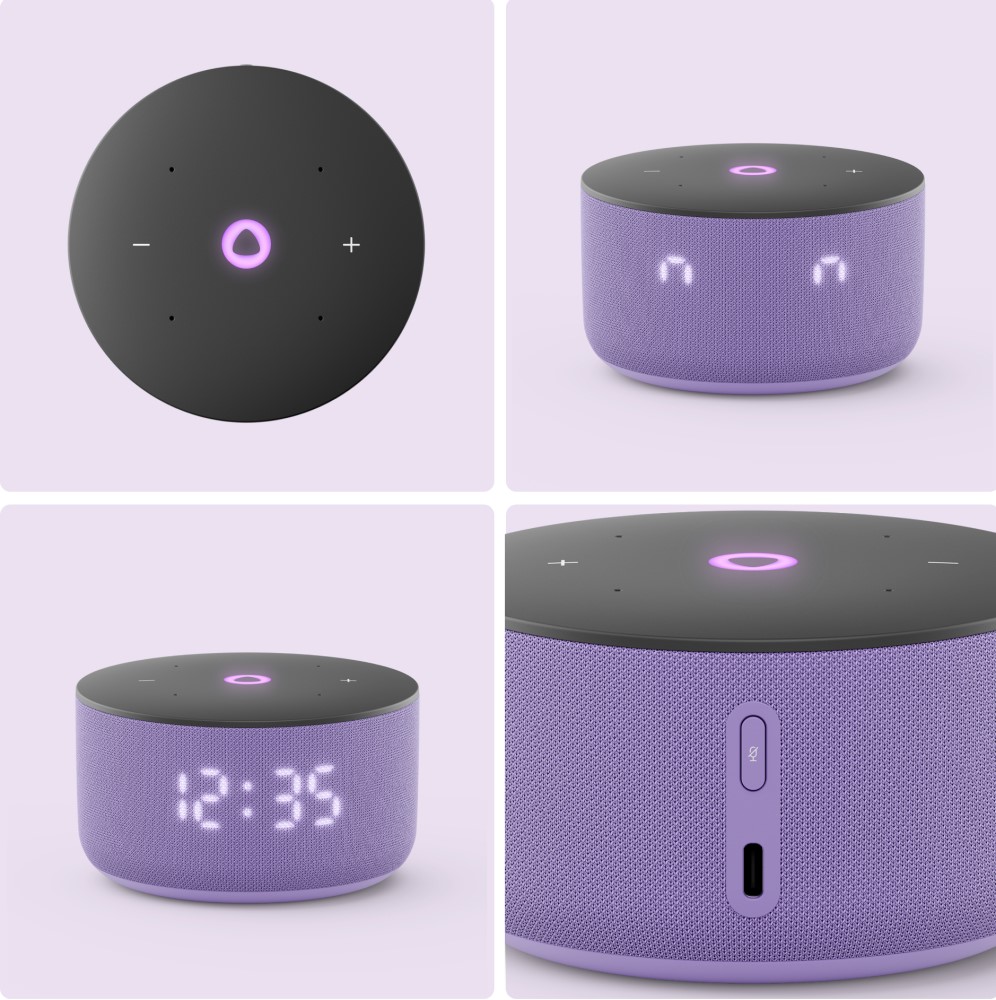 Яндекс Станция Мини 3 с часами 2024 Лиловый