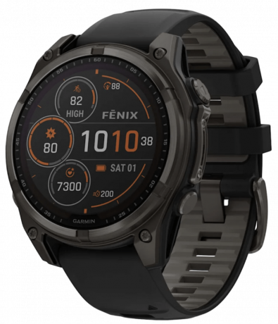 Изображение товара Garmin Fenix 8 Solar Sapphire DLC 47мм Серые с черным ремешком