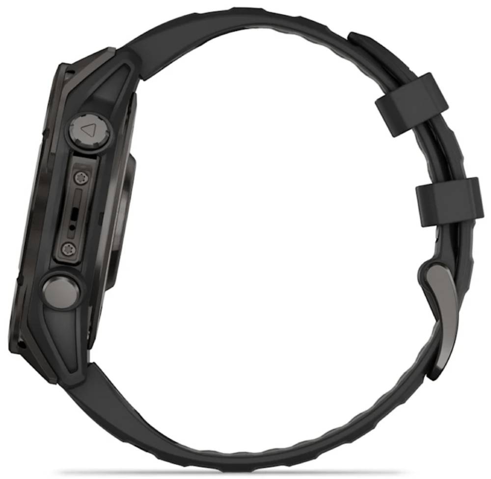 Garmin Fenix 8 AMOLED Sapphire DLC 47мм Черные с силиконовым ремешком