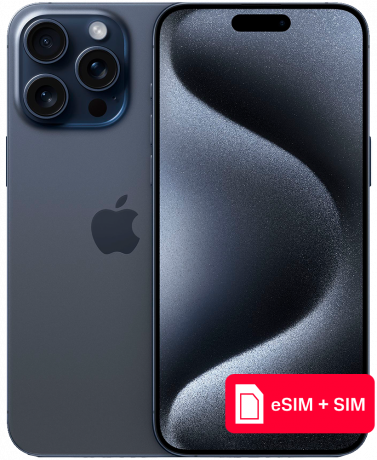 Изображение товара Apple iPhone 15 Pro Max 256 ГБ eSIM + SIM Синий титан Б/У "Отличный"
