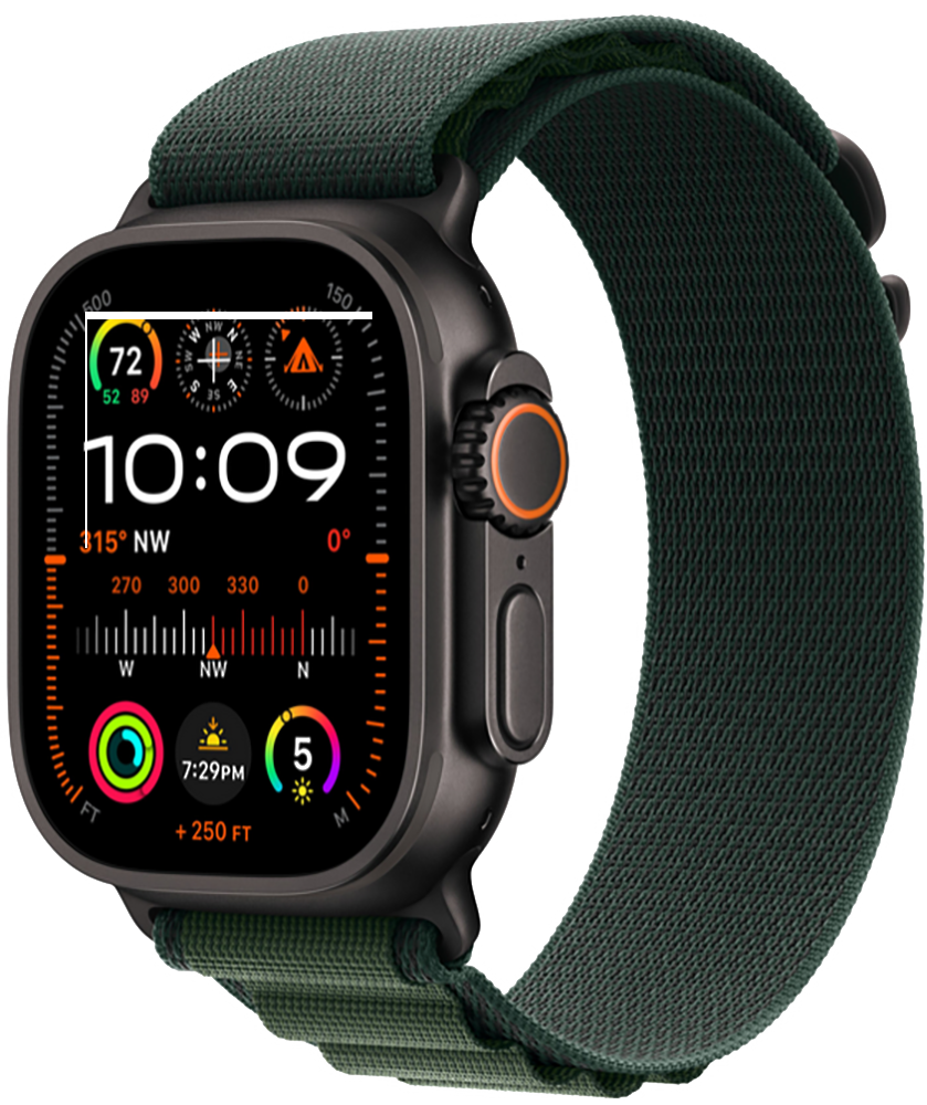 Apple Watch Ultra 2 (2024) Black Titanium +ремешок Alpine Loop dark green (M)