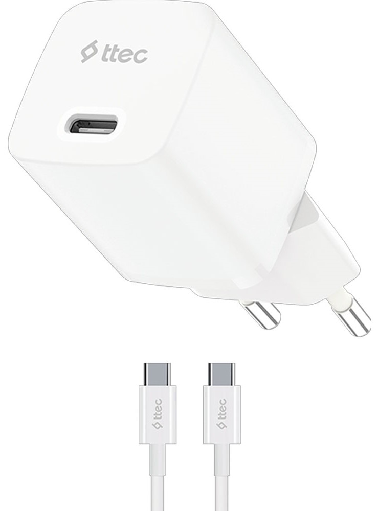 Сетевое зарядное устройство TTEC SmartCharger, USB-C, USB-C, 30Вт, 3A, белый [2scg30cb]