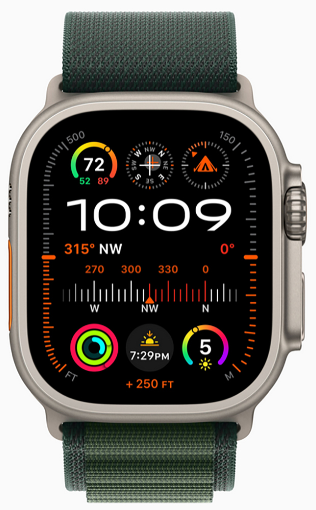 Apple Watch Ultra 2 (2024) Natural Titanium +ремешок Alpine Loop Dark Green