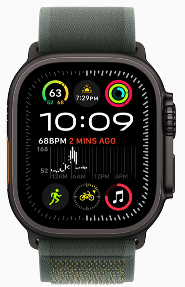 Apple Watch Ultra 2 (2024) Black Titanium +ремешок Trail Loop green