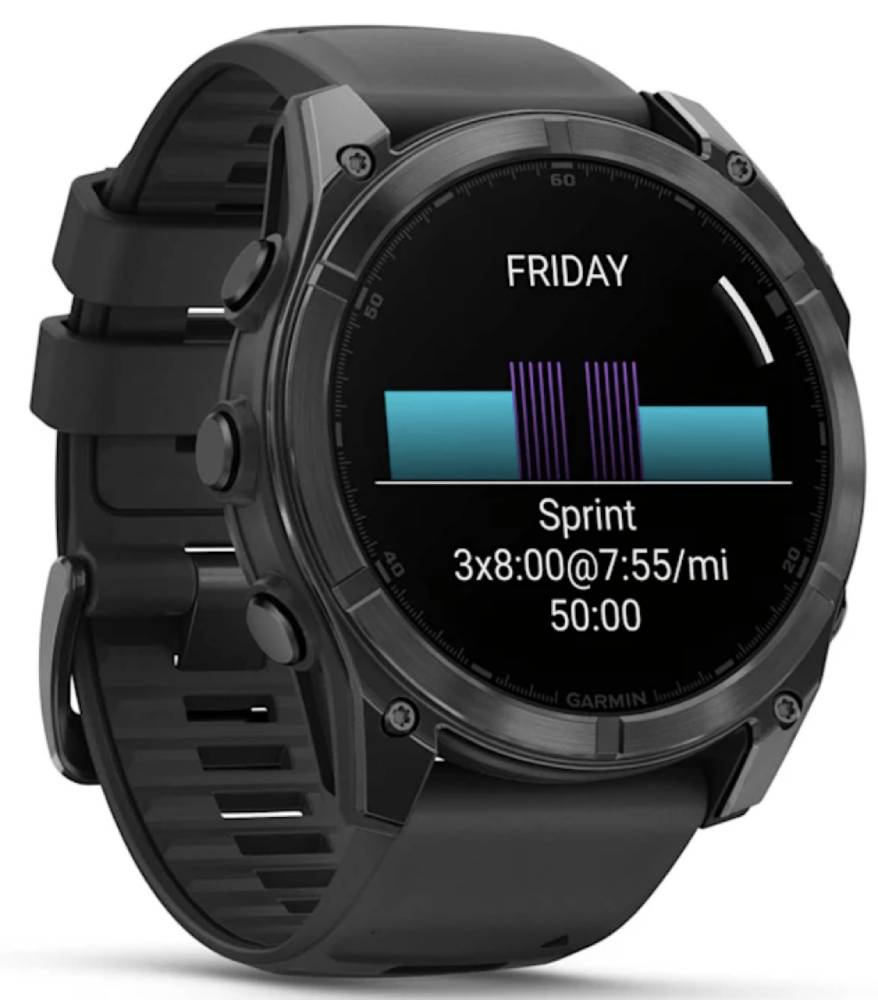 Garmin Fenix 8 AMOLED 51мм Темно-серые с черным ремешком