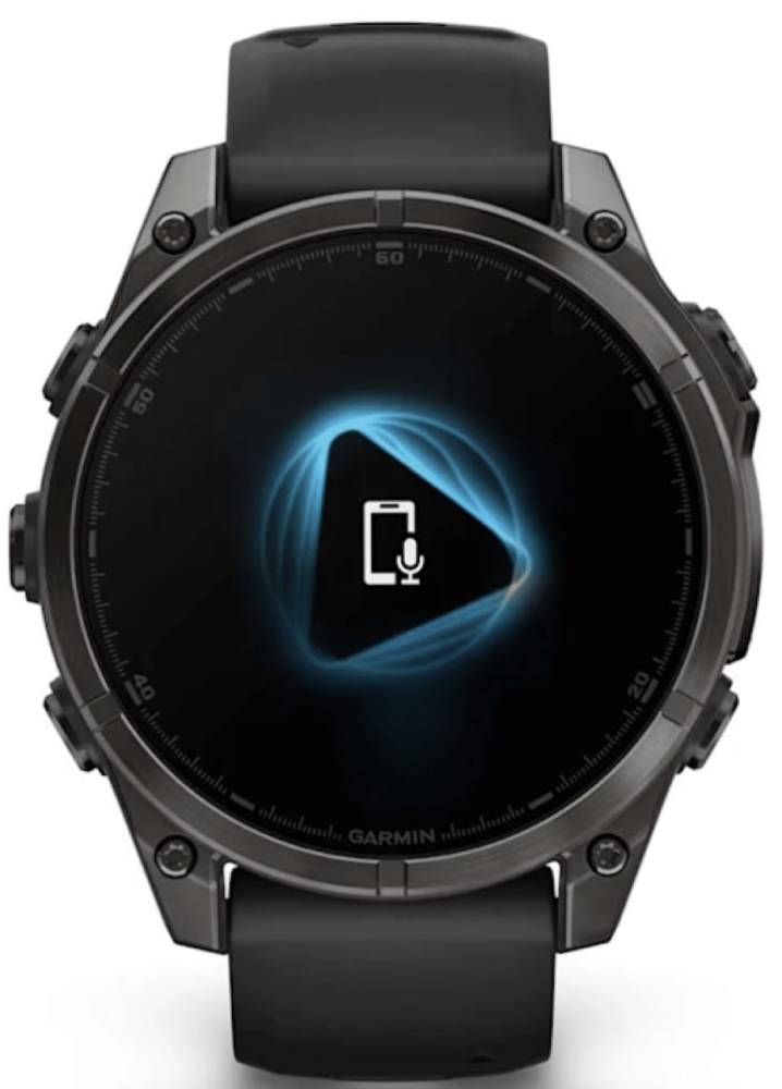 Garmin Fenix 8 AMOLED Sapphire DLC 47мм Черные с силиконовым ремешком