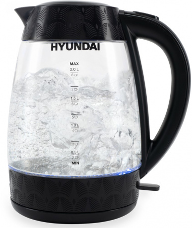 Изображение товара Электрический чайник Hyundai HYK-G4505 Черный с регулируемым управлением