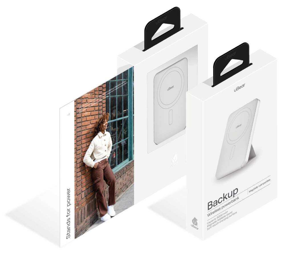 uBear Backup Magnetic 5000 mAh PD 20W Серебро