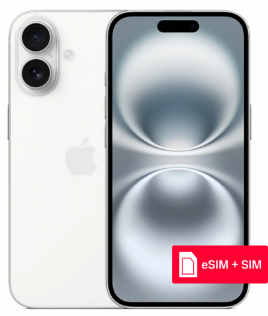 Изображение товара Apple iPhone 16 128 Гб eSIM + SIM Белый Б/У "Как новый"