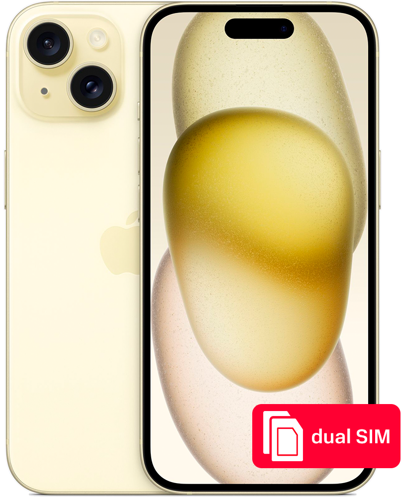 Смартфон Apple iPhone 15 128Gb SIM + SIM Желтый: купить по
