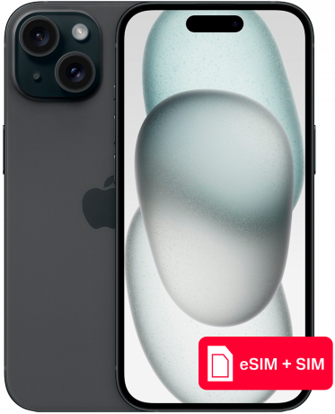 Изображение товара Apple iPhone 15 256Gb eSIM + SIM Черный