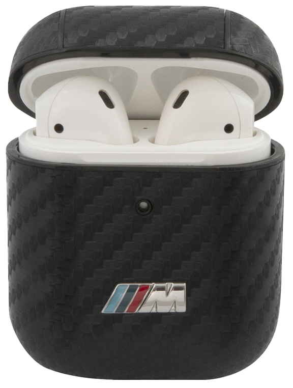 BMW для Airpods M-collection PU carbon effect with metal logo Черный