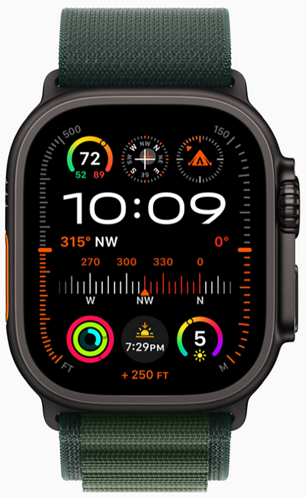 Apple Watch Ultra 2 (2024) Black Titanium +ремешок Alpine Loop dark green (S)