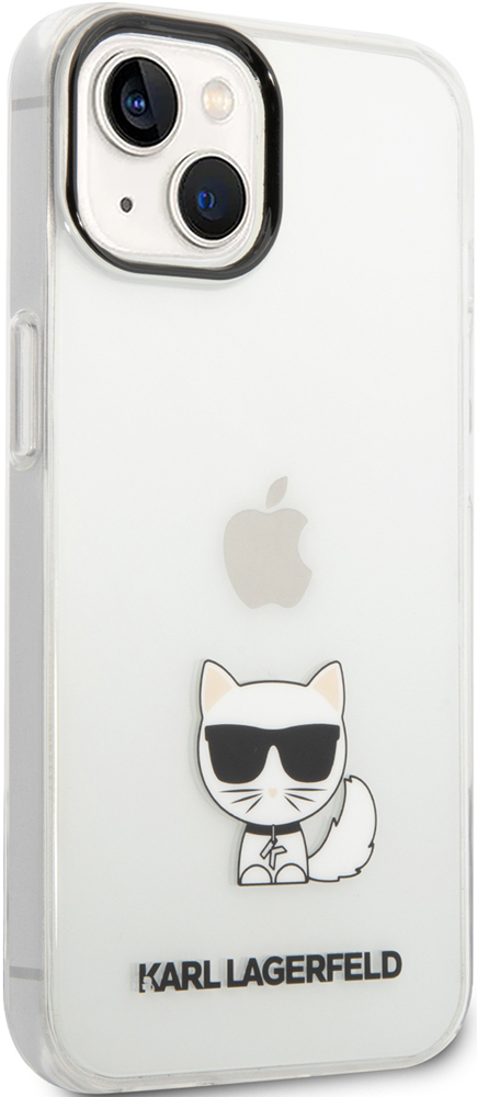 Karl Lagerfeld iPhone 14 Plus Choupette Body Logo and Black Camera Outline Прозрачный KLHCP14MCTTR