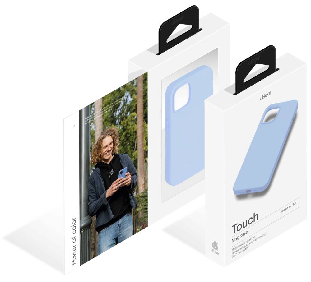 uBear Touch Mag Case для iPhone 15 Plus голубой