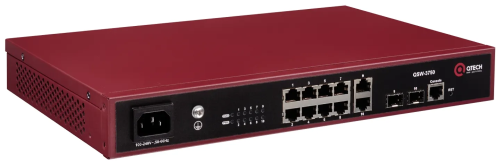 QTECH управляемый уровня L2+ QSW-3750-10T-POE-AC-R