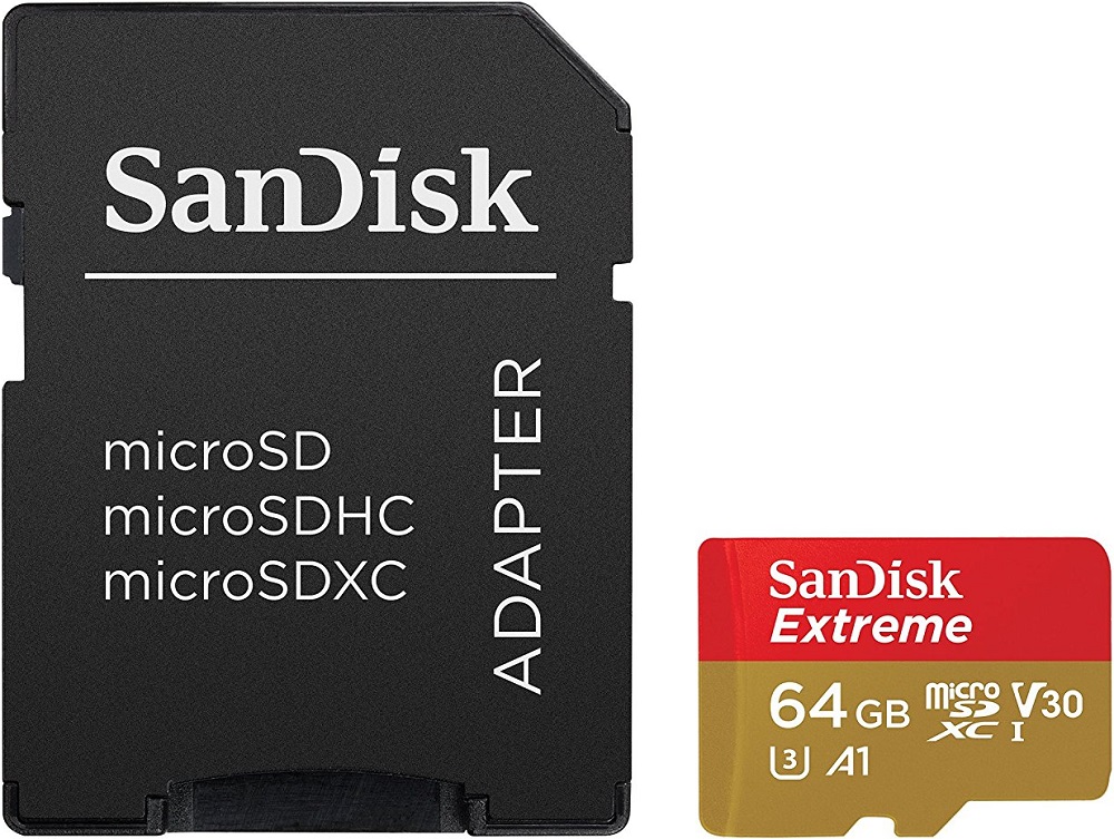SanDisk Extreme 64Gb Class10 с адаптером UHS-I U3 90MB/s SDSQXAF-064G-GN6MA Red-Gold
