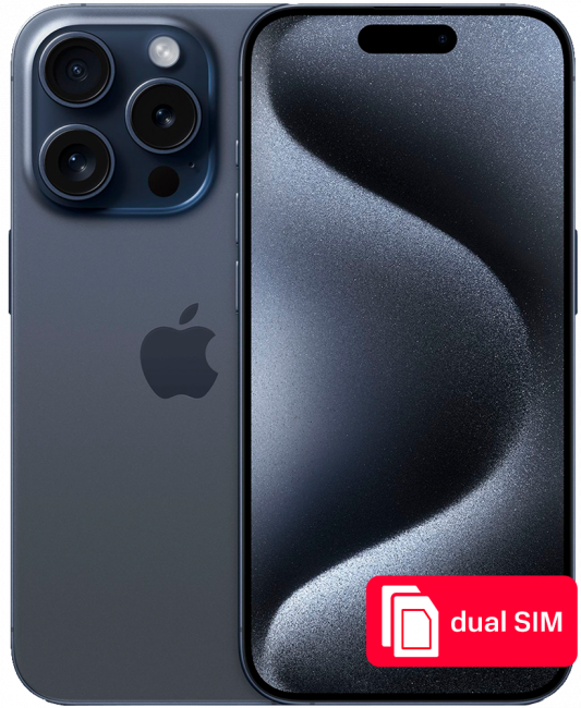Изображение товара Apple iPhone 15 Pro 256Gb SIM + SIM Синий титан - современный смартфон