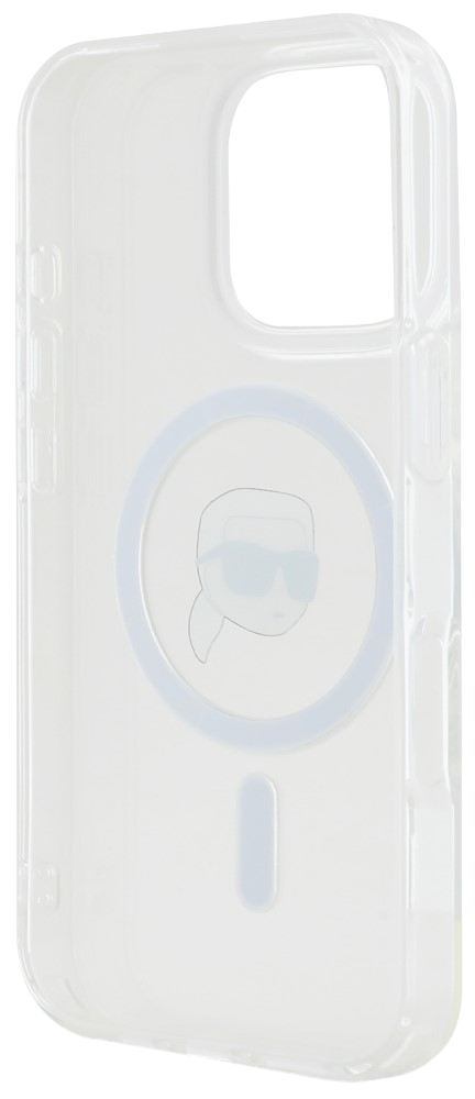 Karl Lagerfeld iPhone 16 Pro Max MAGSAFE IML CASE METAL CAMERA FRAME AND BUTTONS KARL HEAD PRINTED LOGO Белый