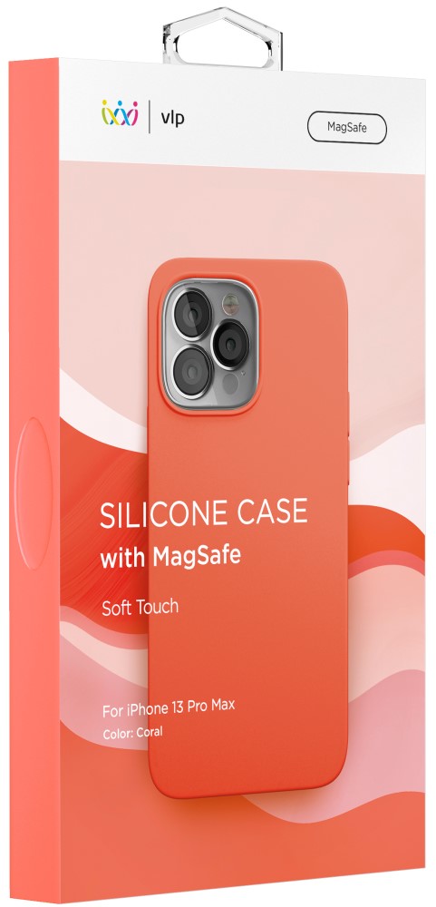 VLP iPhone 13 pro max Silicone Case MagSafe Coral