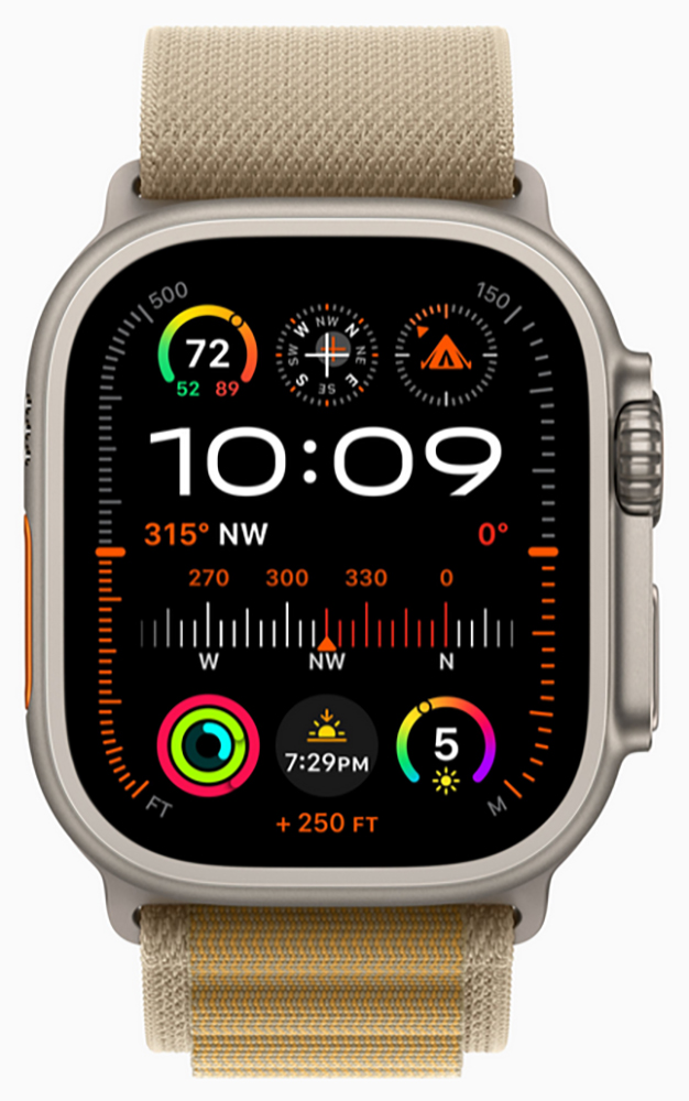Apple Watch Ultra 2 (2024) Natural Titanium +ремешок Alpine Loop tan (M)