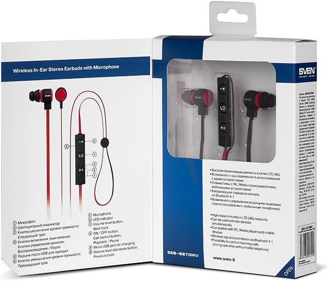 Sven SEB-B270MV Красные/чёрный